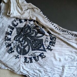 Affliction White Tee with Black Graphic